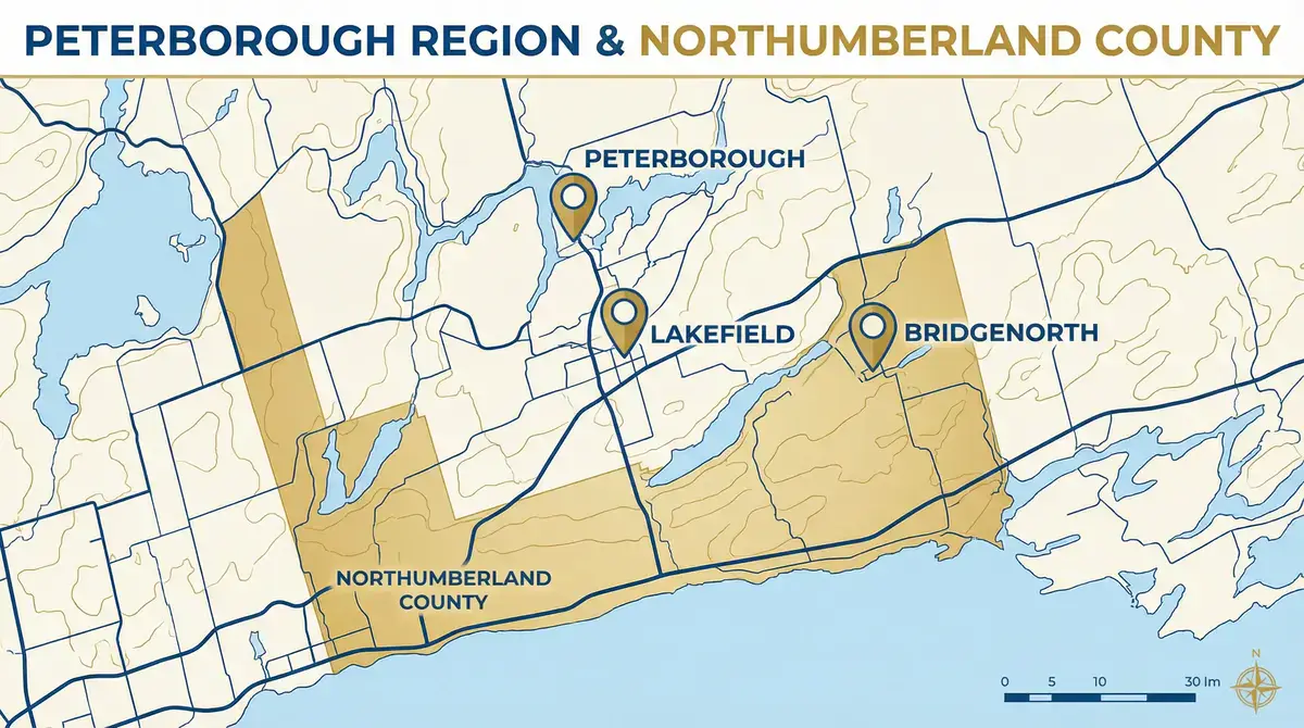 Peterborough region service area coverage map