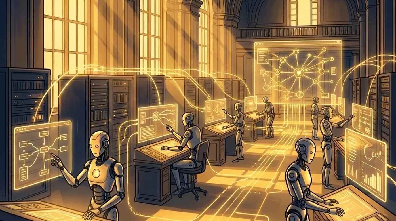 Multi-agent infrastructure orchestration illustration